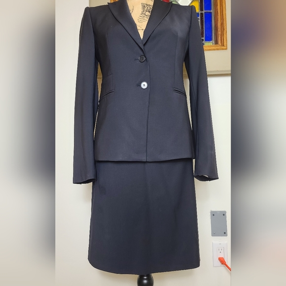 Navy Wool Ann Taylor Skirt Suit - Picture 1 of 11